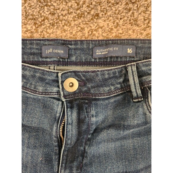 J JILL Jeans Womens Size 16 Blue Denim Authentic Fit Slim Ankle Jeans - Picture 3 of 6